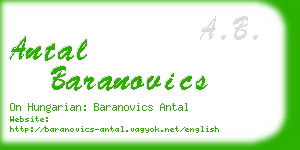 antal baranovics business card